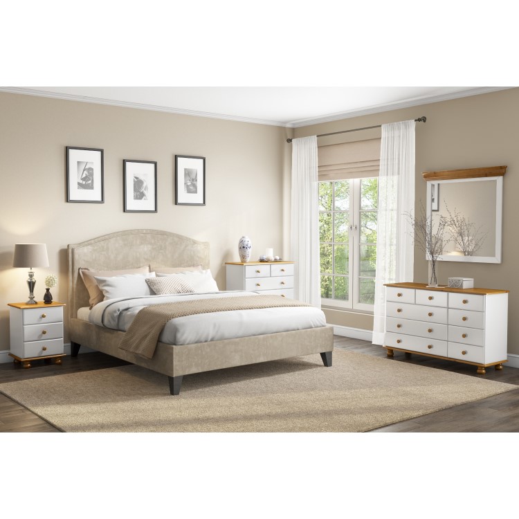 GRADE A2 - Hamilton 2 Door 2 Drawer Wardrobe in Cream and Pine