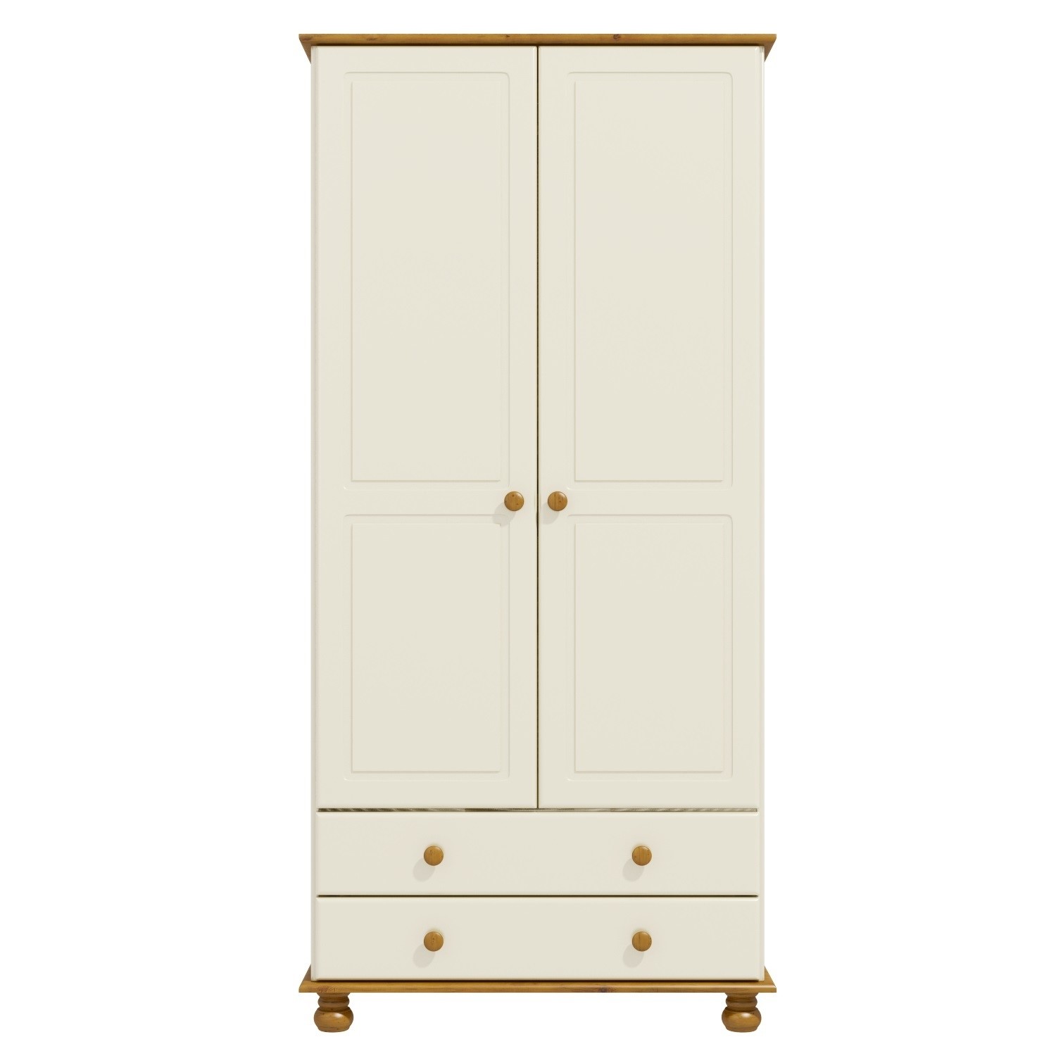 Hamilton 2 Door 2 Drawer Wardrobe In Cream And Pine Buy It Direct