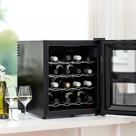 Refurbished Husky HN5 Freestanding 16 Bottle Single Zone Counter Top Wine Cooler Black