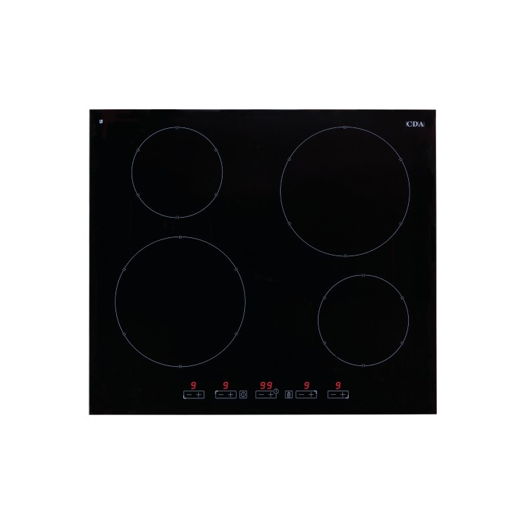 CDA HN6411FR 60cm 4 Zone Touch Control Induction Hob  Configurable To Use 13-16-25-32 Amps