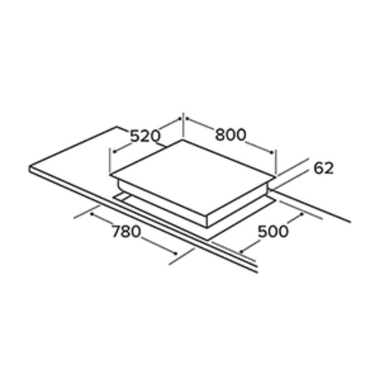 CDA 80cm 4 Zone Venting Induction Hob