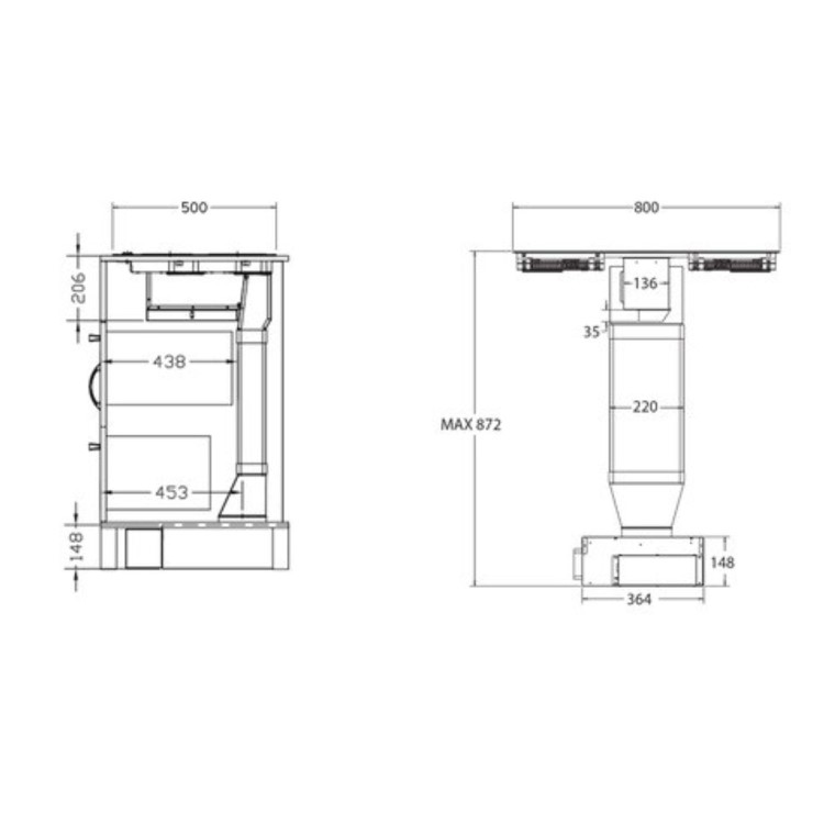 CDA 80cm 4 Zone Venting Induction Hob