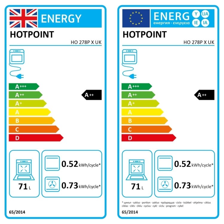 Hotpoint Class 2 HO278PXUK Electric Fan Assisted Single Oven - Stainless
