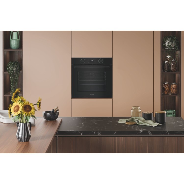Refurbished Hotpoint Class 2 Multiflow HO 455C B UK Single Electric Fan Oven - Black