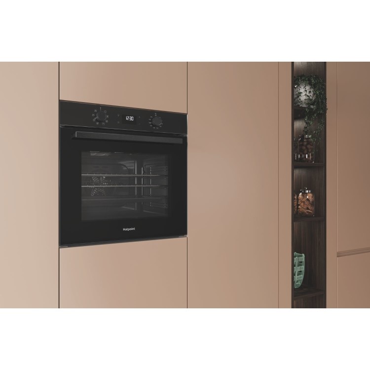 Refurbished Hotpoint Class 2 Multiflow HO 455C B UK Single Electric Fan Oven - Black