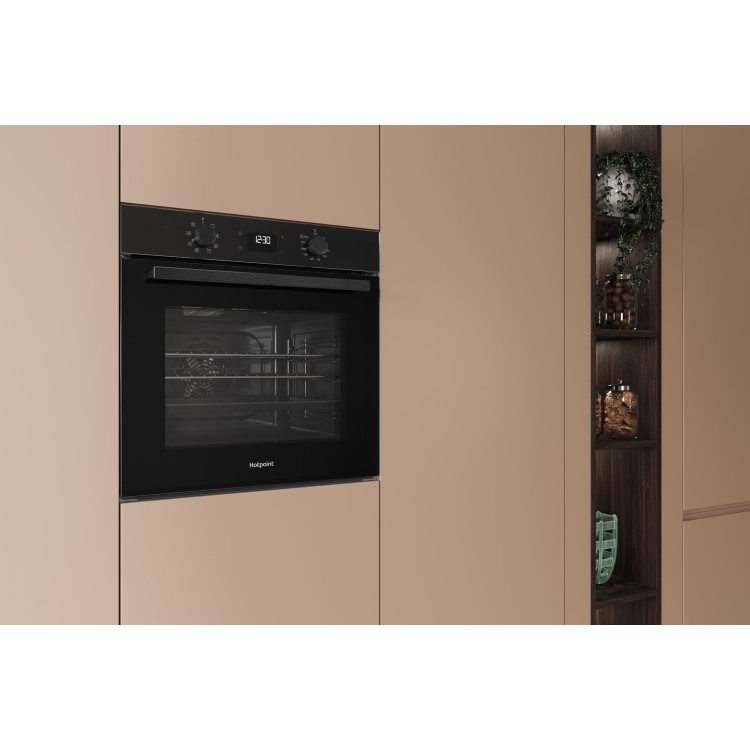 Refurbished Hotpoint Class 2 Multiflow HO 455H B UK Single Electric Fan Oven - Black