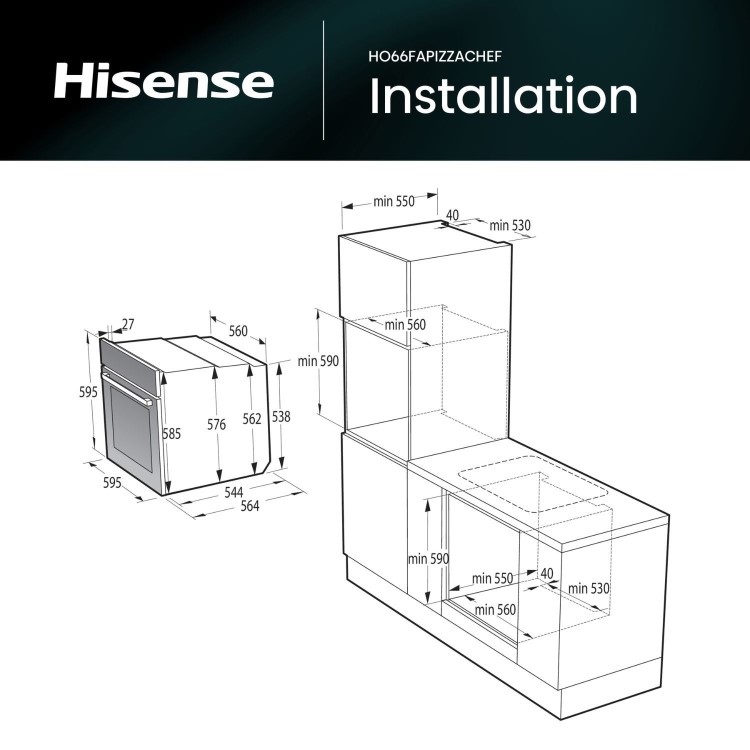 Refurbished Hisense Built-In Electric Single Oven - Black