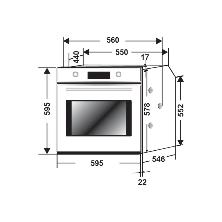 Hoover 78L Electric Flexi Twin Fan Single Oven - Stainless Steel