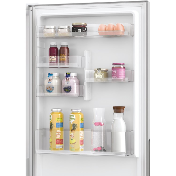 Refurbished Hoover HOCE4T618ESK Freestanding 341 Litre 70/30 Fridge Freezer Silver