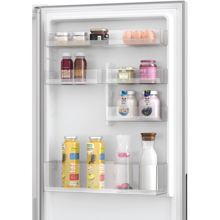 Refurbished Hoover HOCE4T618ESK Freestanding 341 Litre 70/30 Fridge Freezer Silver