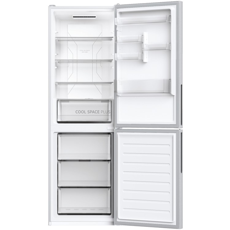 Refurbished Hoover HOCE4T618ESK Freestanding 341 Litre 70/30 Fridge Freezer Silver