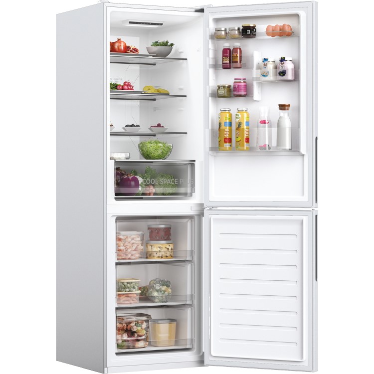 Refurbished Hoover HOCE4T618ESK Freestanding 341 Litre 70/30 Fridge Freezer Silver