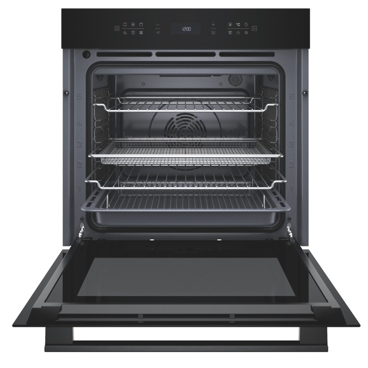 Hotpoint Class 6 Electric Fan Assisted Single Oven with Air Fry and GentleSteam Cooking - Black