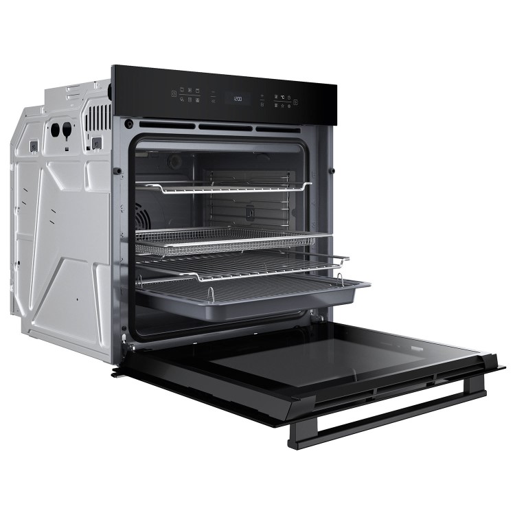 Refurbished Hotpoint Class 6 ActiveMultiflow HOI68CT0SBUK Electric Single Fan Oven with Air Fry and GentleSteam Cooking - Black