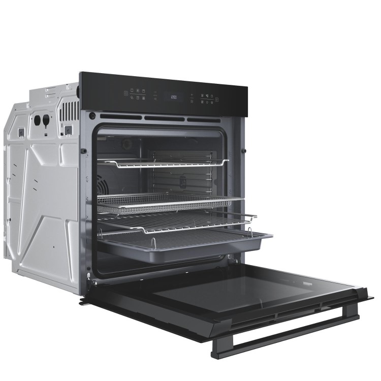 Hotpoint Class 6 Electric Fan Assisted Single Oven with Air Fry and GentleSteam Cooking - Black