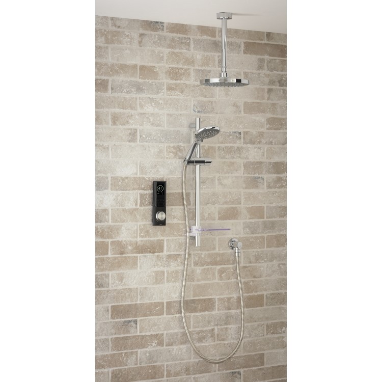 Triton HOME Digital Mixer Shower All-in-One with Round Fixed Head & Slider Rail Kit High Pressure