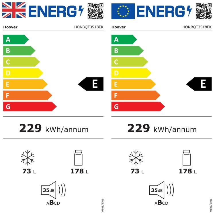 Hoover 251 Litre 70/30 Integrated Fridge Freezer