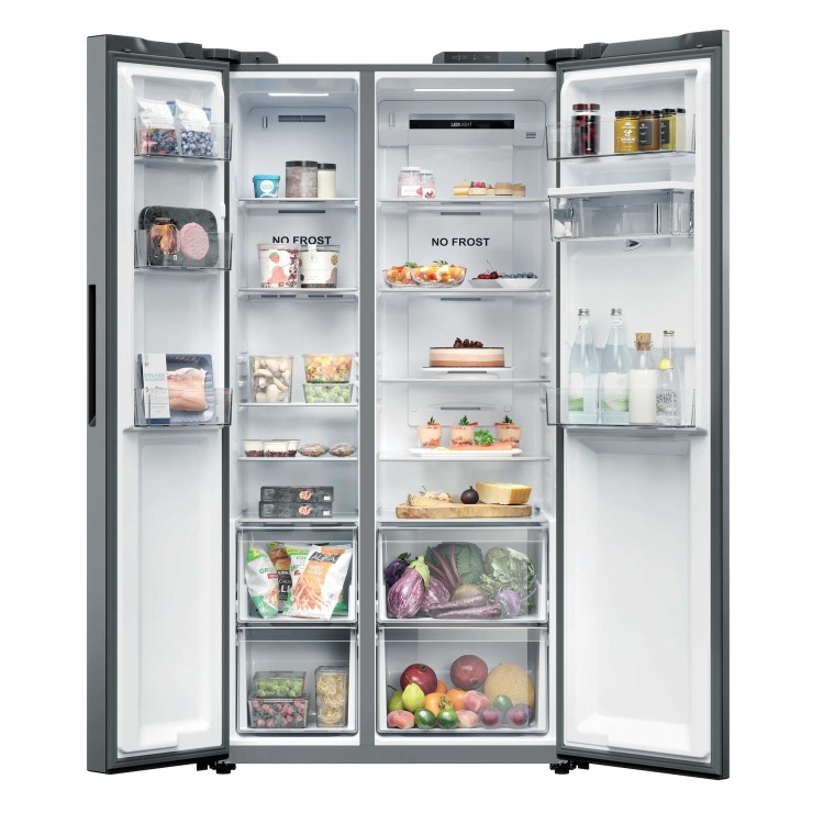 Hoover 523 Litre Side-by-Side American Fridge Freezer - Inox