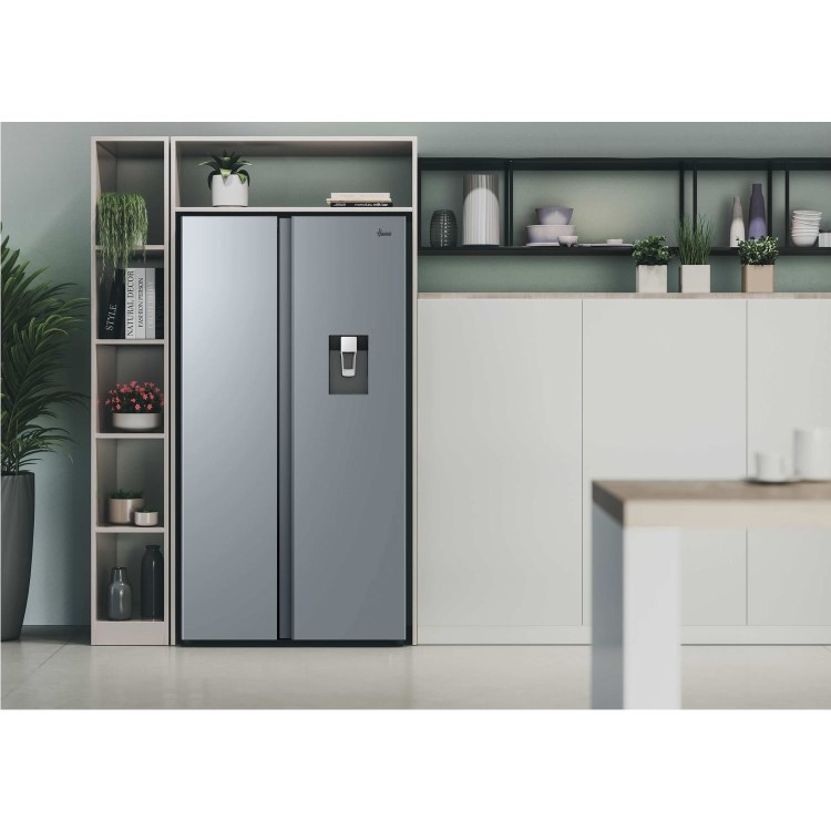 Hoover 523 Litre Side-by-Side American Fridge Freezer - Inox