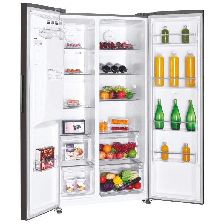 Hoover 513 Litre Side-By-Side American Fridge Freezer - Silver