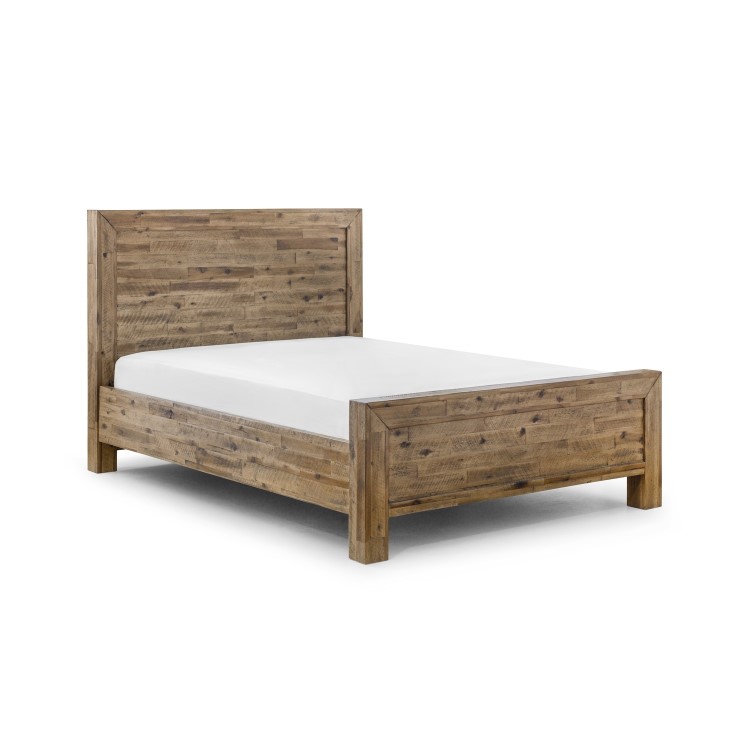 Hoxton Wooden King Size Bed Frame with Rustic Oak Finish - Julian Bowen
