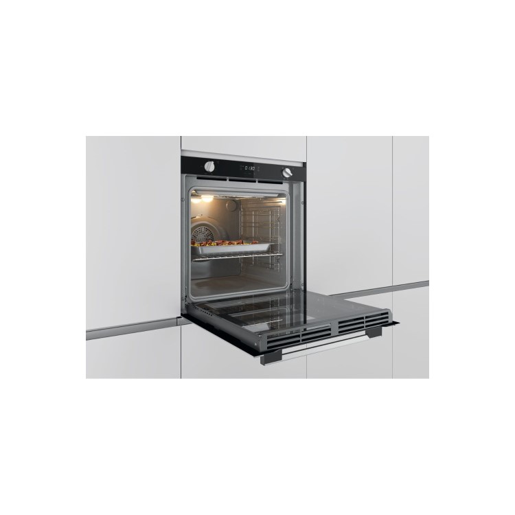 Refurbished Hoover HOXC3UB3358BI 60cm Single Built In Electric Oven with Catalytic Cleaning Black