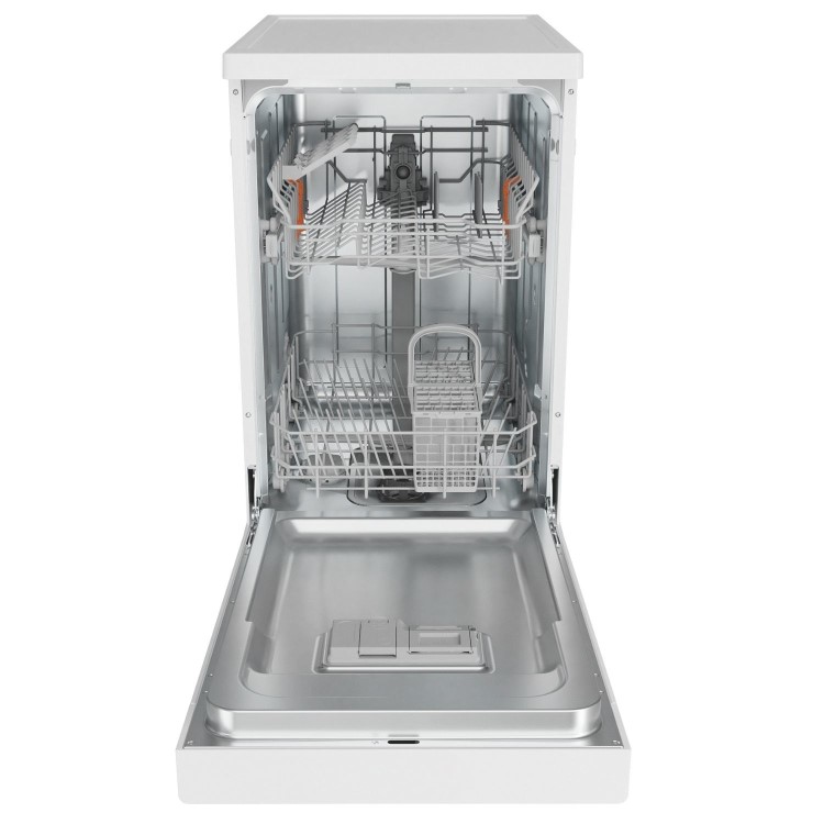 Refurbished Hotpoint Freestanding Slimline Dishwasher - White Quick wash Adjustable baskets