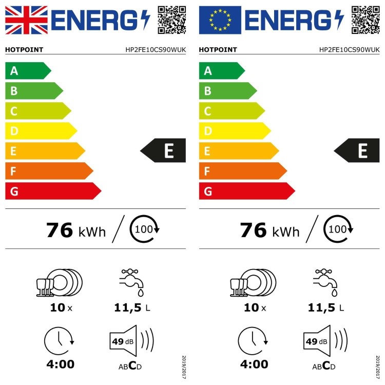 Refurbished Hotpoint Freestanding Slimline Dishwasher - White Quick wash Adjustable baskets