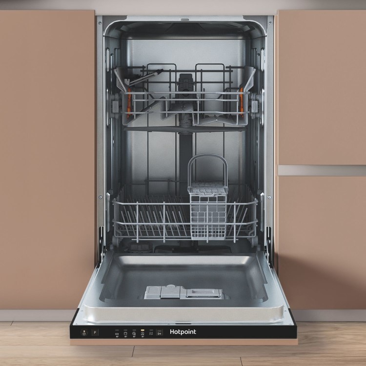 Hotpoint Integrated Slimline Dishwasher - Eco Black Control Panel