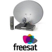 Freesat installation including satellite dish 