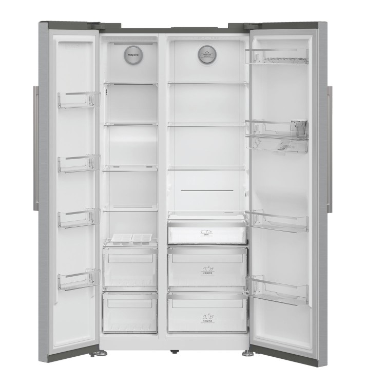 Hotpoint 588 Litre Side-By-Side American Fridge Freezer - Stainless Steel