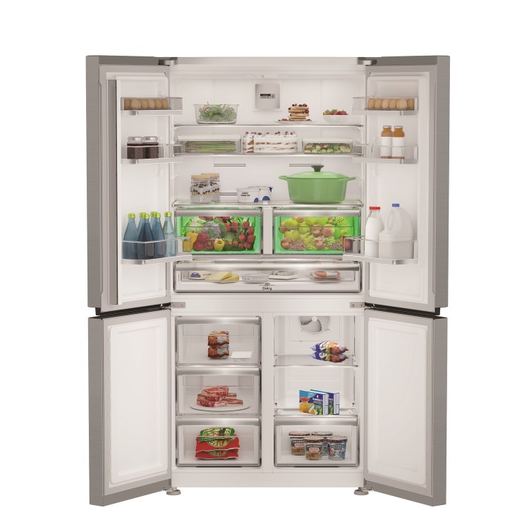 Hotpoint 572 Litre Four Door American Fridge Freezer - Inox