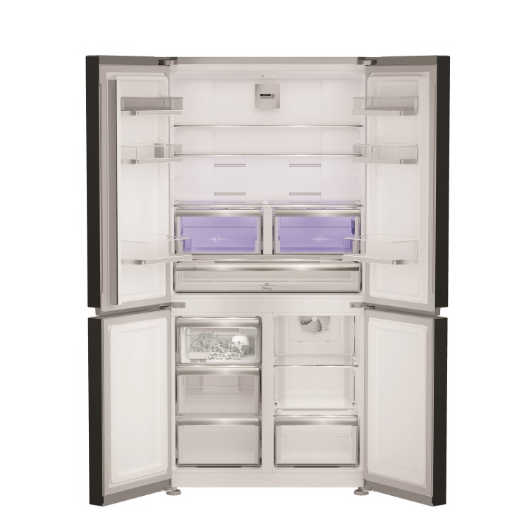 Hotpoint 565 Litre Four Door American Fridge Freezer - Dark Inox