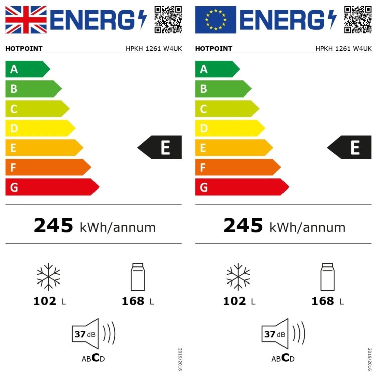 Refurbished Hotpoint 270 Litre 50/50 Freestanding Fridge Freezer - White