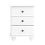 White 3-Drawer Bedside Table - Hampton