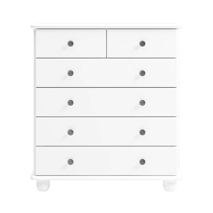 White Chest of 6 Drawers - Hampton