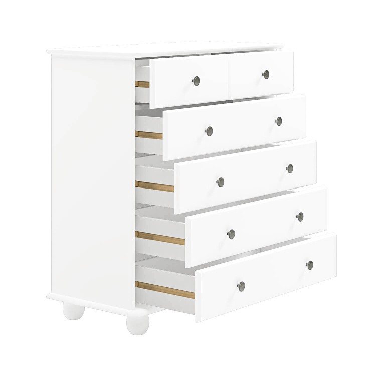 White Chest of 6 Drawers - Hampton