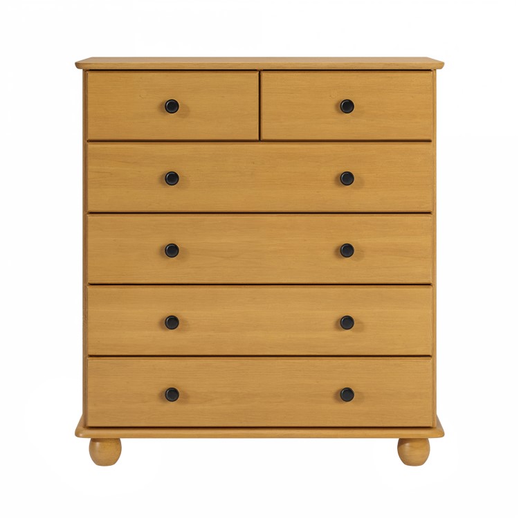 Pine Chest of 6 Drawers - Hampton