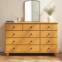 HPT012 Wide Pine Chest of 9 Drawer - Hampton