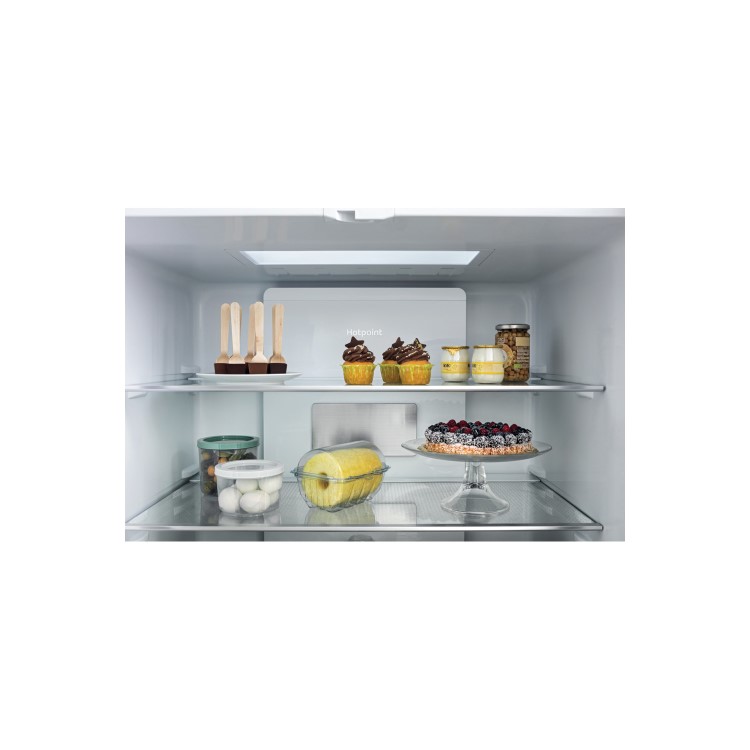Refurbished Hotpoint HQ9B1L1 Freestanding 591 Litre American Fridge Freezer Stainless Steel
