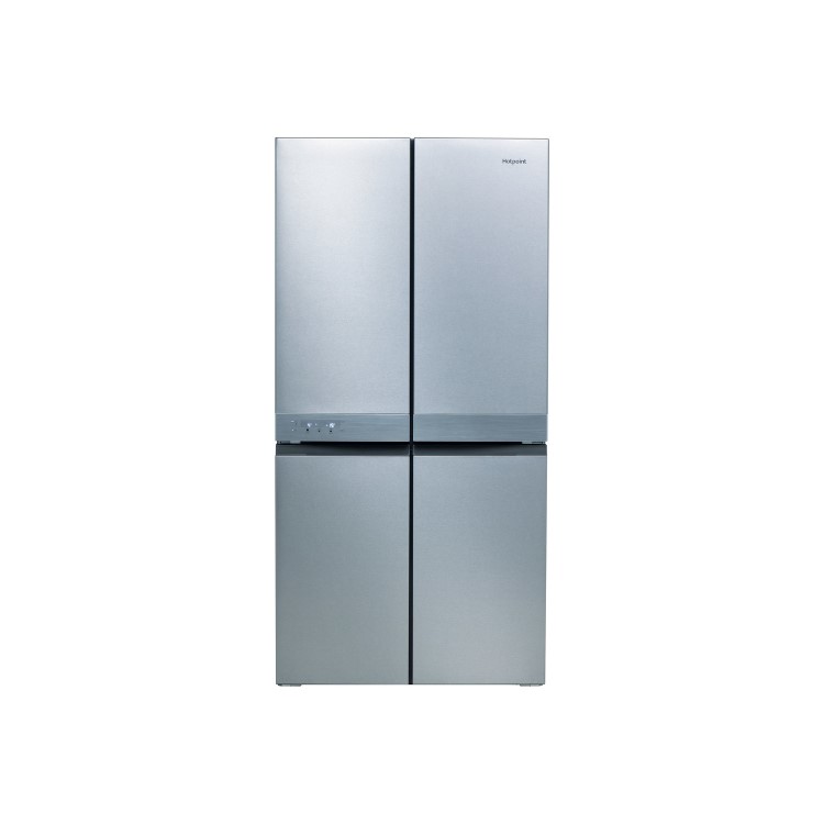 Refurbished Hotpoint HQ9B1L1 Freestanding 591 Litre American Fridge Freezer Stainless Steel
