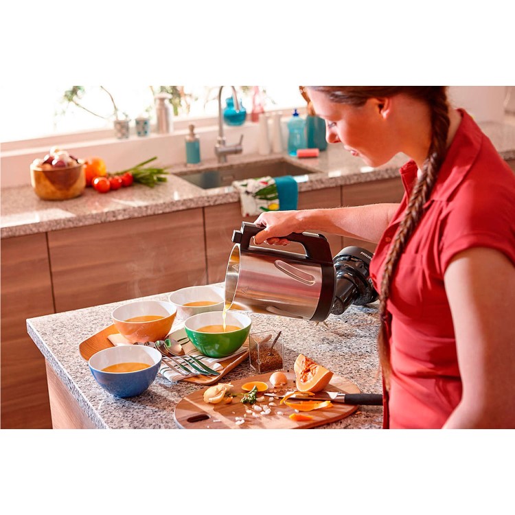 Philips HR2203/80 Viva Collection 5-in-1 SoupMaker & Blender - Black & Stainless Steel