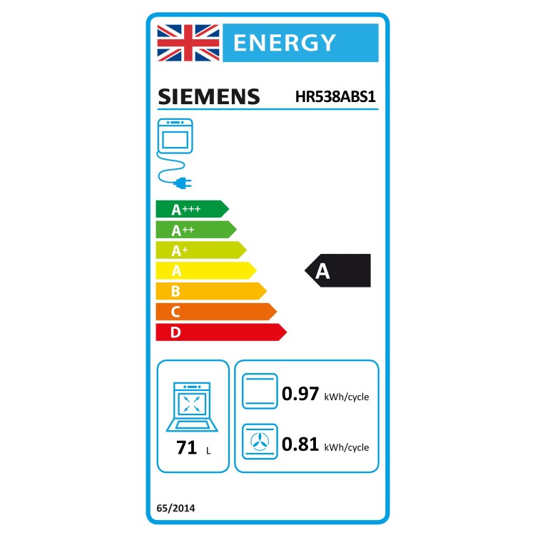 Refurbished Siemens iQ500 HR538ABS1 60cm Single Built In Electric Oven Stainless Steel