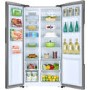 Refurbished Haier HRF-522IG6 Freestanding 490 Litre 70/30 Frost Free American Fridge Freezer Silver