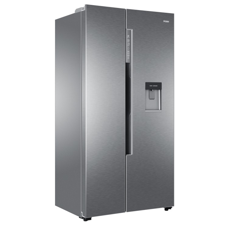 Refurbished Haier HRF-522IG6 Freestanding 490 Litre 70/30 Frost Free American Fridge Freezer Silver