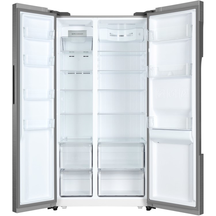Refurbished Haier HRF-522IG6 Freestanding 490 Litre 70/30 Frost Free American Fridge Freezer Silver