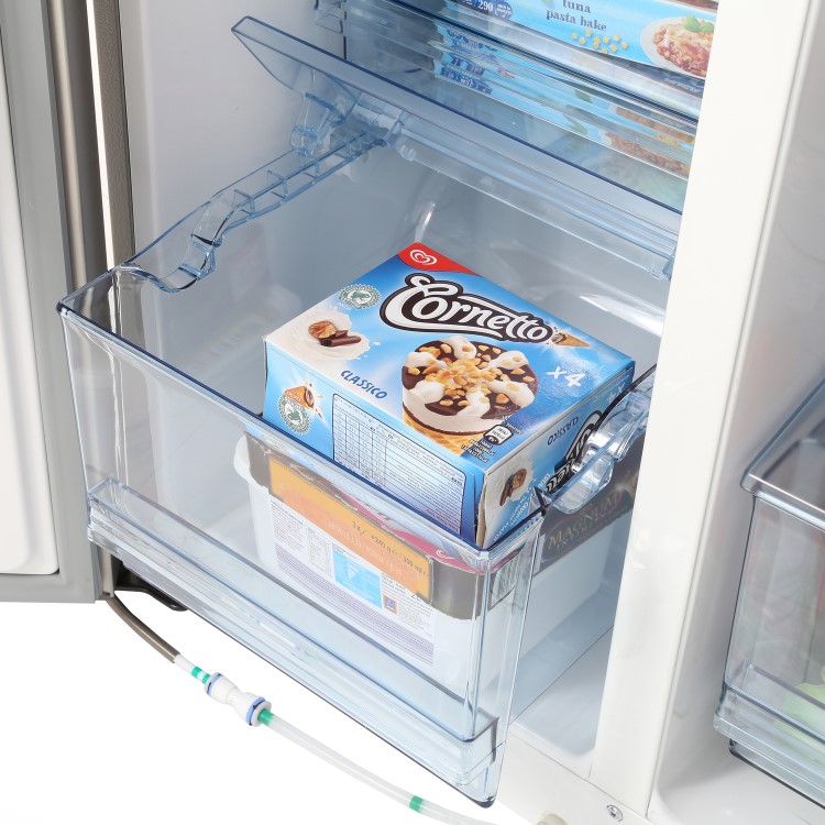 Haier HRF-628IN6 2-Door A+ Side By Side American Fridge Freezer With Ice And Water Dispenser Obsidian Black