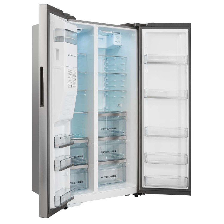 Refurbished Haier HRF-636IM6 Freestanding 540 Litre 65/35 American Fridge Freezer Stainless Steel