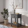 Grey Painted Bedside Table with Drawer - Harper