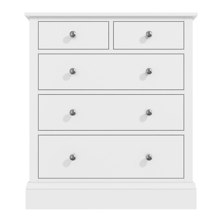 White Painted Chest of 5 Drawers - Harper
